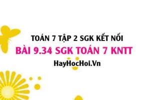 Bài 9.34 SGK Toán 7 Tập 2 Kết nối tri thức
